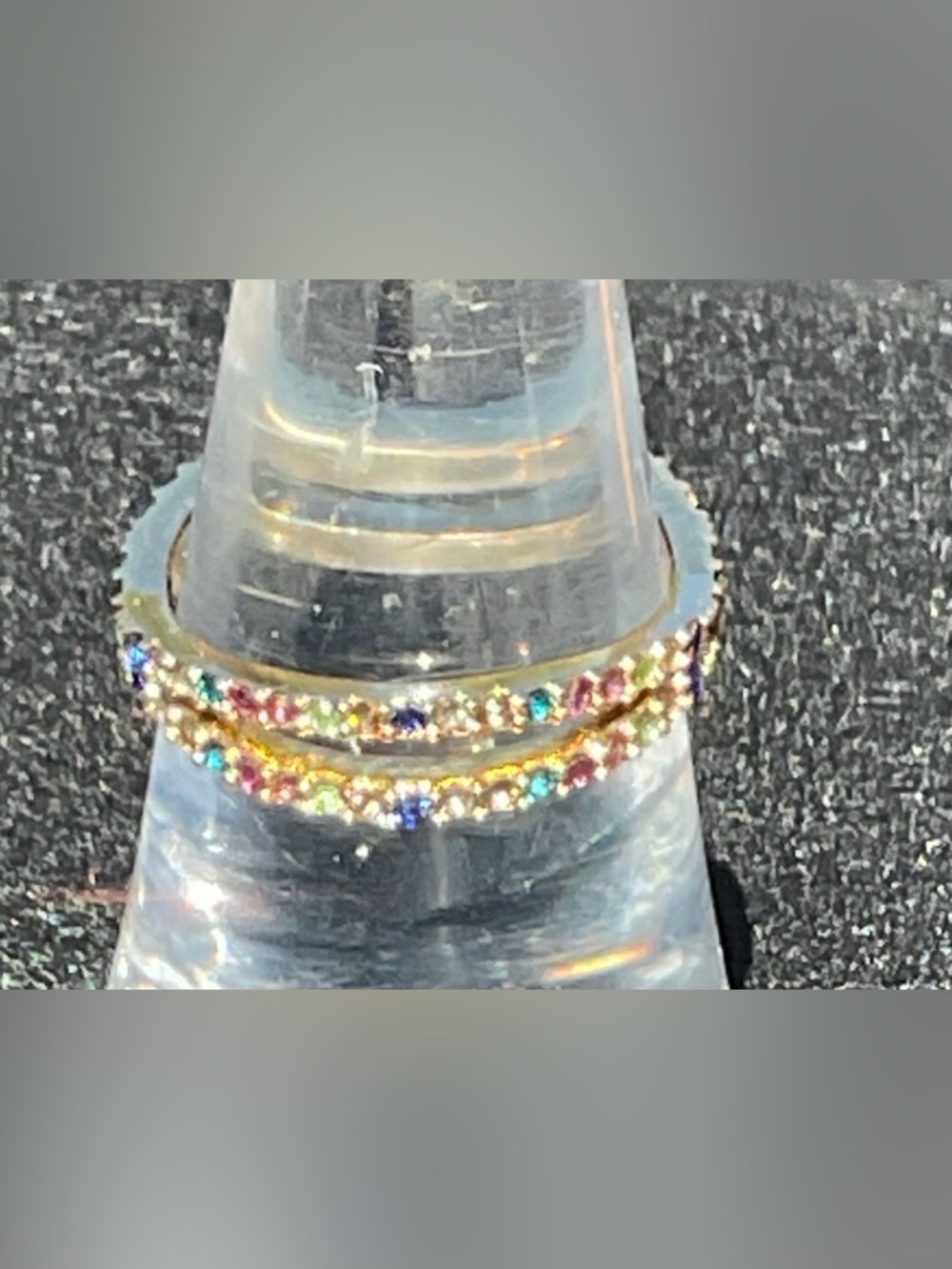 BaubleBar Maria Lola Style Rainbow Pavé Crystal Wrap Ring Gold Luxe Elegant Rare - Picture 5 of 9